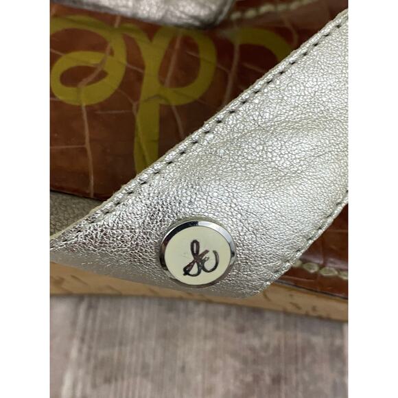 Sam Edelman Romy Wedge Cork Side Leather Upper Sandals Womens Size 9.5 - Picture 8 of 10